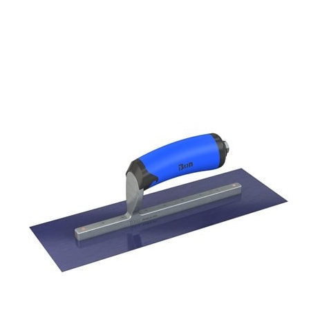 Bon Tool Ultra Flex Blue Steel Finishing Trowel - Square End 12" x 4" with Comfort Wave Handle 67-319